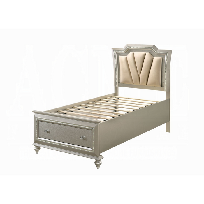 ACME Kaitlyn Twin Bed W/Led & Storage