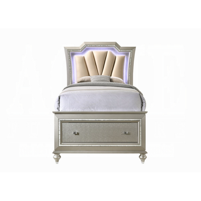 ACME Kaitlyn Twin Bed W/Led & Storage