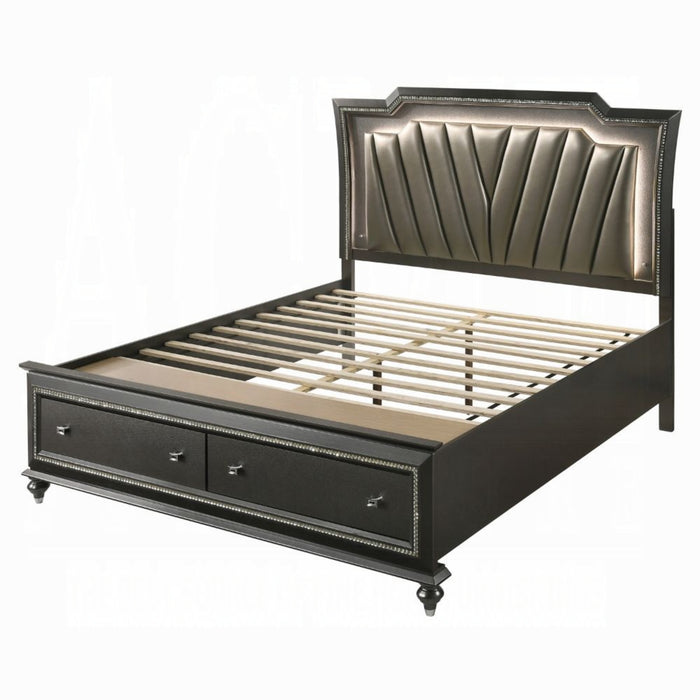 ACME Kaitlyn CK Bed W/Led & Storage