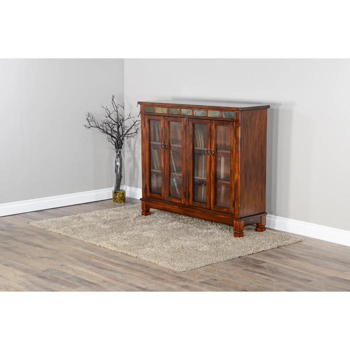 Sunny Designs Santa Fe 42" Traditional Wood Bookcase in Dark Chocolate