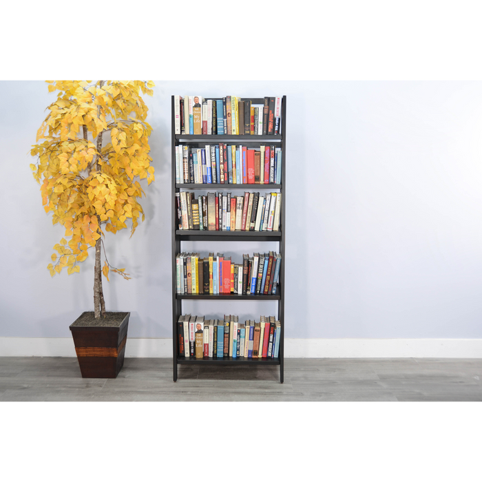 Sunny Designs  72" Mahogany Wood Folding Bookcase Black Walnut