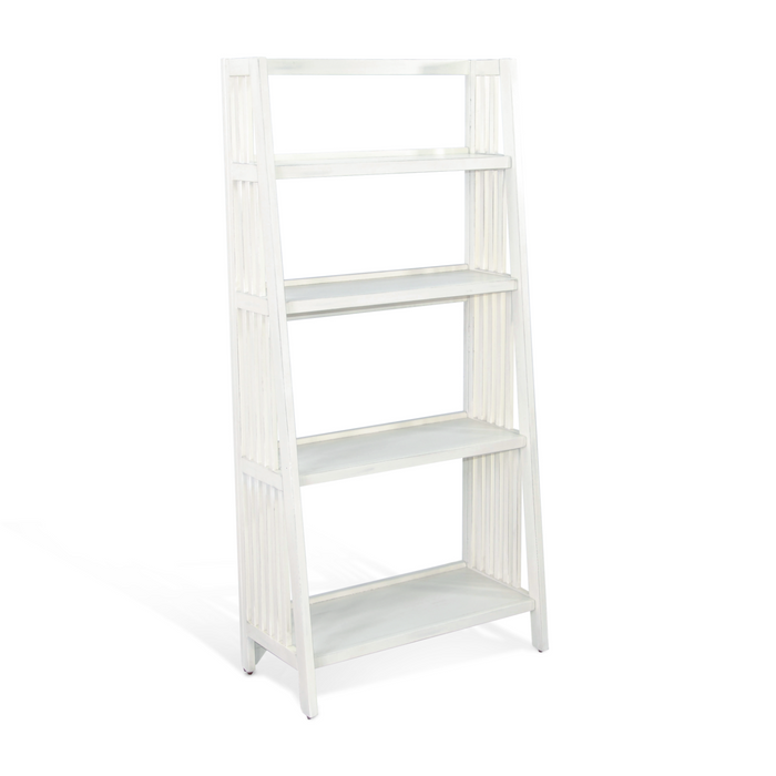 Sunny Designs  60" Mahogany Wood Folding Bookcase Marble White