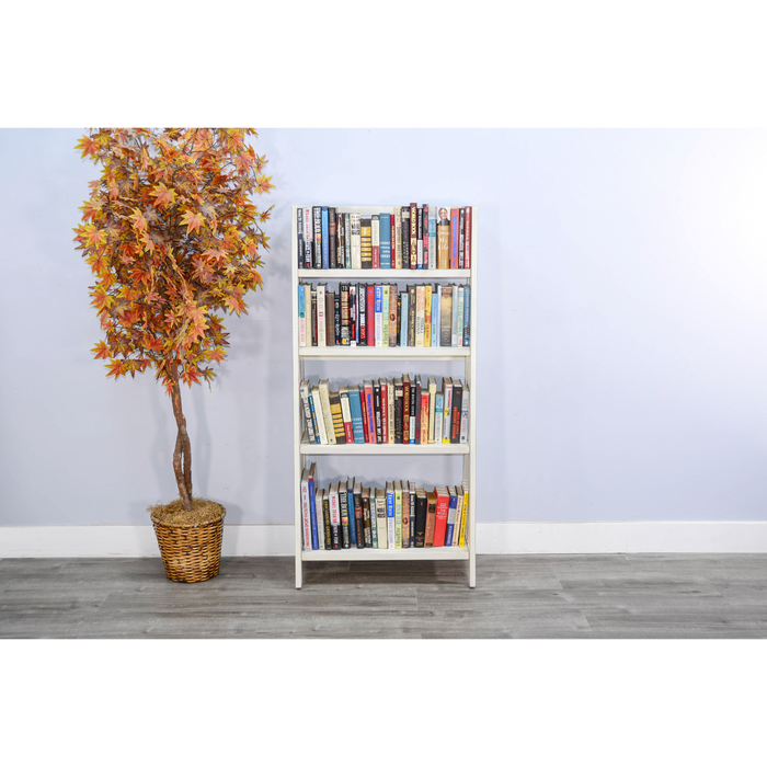 Sunny Designs  60" Mahogany Wood Folding Bookcase Marble White