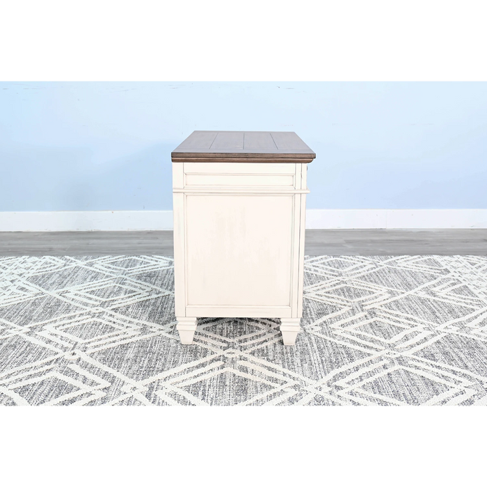 Sunny Designs Lateral File Cabinet Marble White and Buck Skin