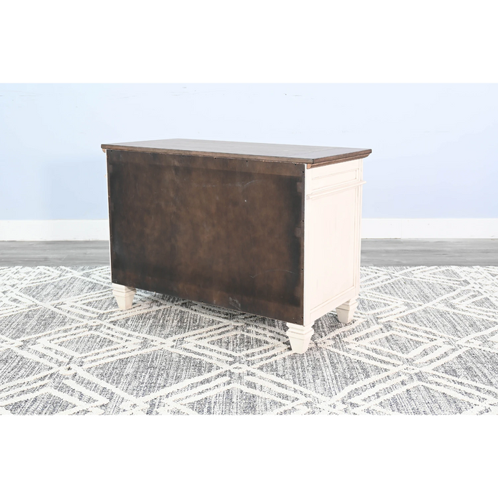 Sunny Designs Lateral File Cabinet Marble White and Buck Skin