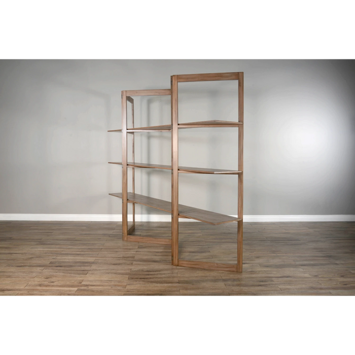 Sunny Designs Doe Valley 80" Wood Room Divider/Bookcase in Taupe Brown Buckskin - Bed & Sofa Hub