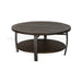 Sunny Designs Homestead 38" Mahogany Wood & Metal Coffee Table in Tobacco Leaf - Bed & Sofa Hub