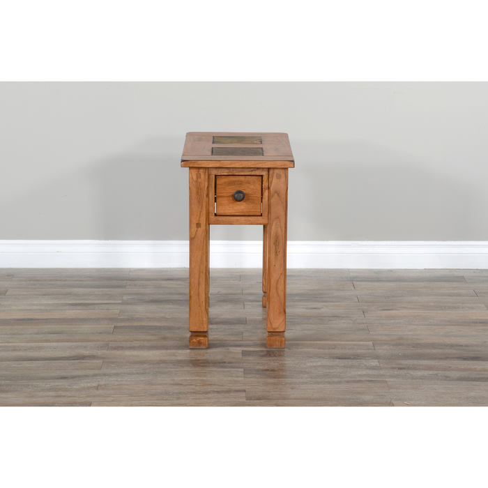 Sunny Designs Sedona 15" Transitional Wood Chair Side Table in Rustic Oak