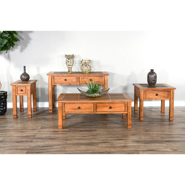Sunny Designs Sedona 49" Transitional Wood Coffee Table in Rustic Oak
