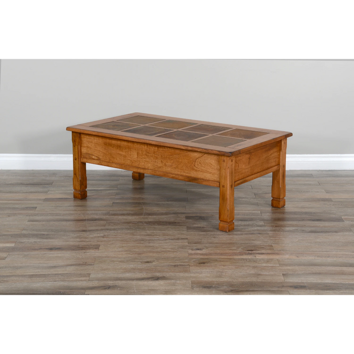 Sunny Designs Sedona 49" Transitional Wood Coffee Table in Rustic Oak