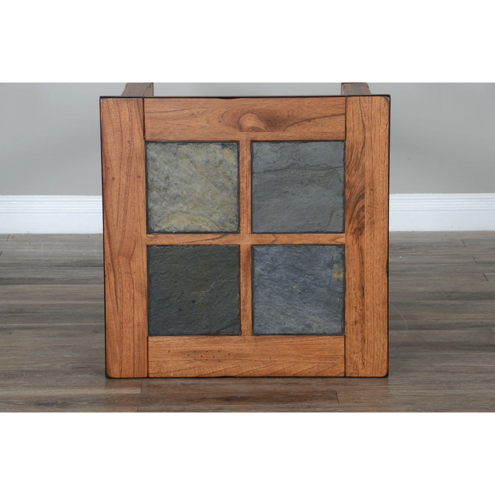Sunny Designs Sedona 26" Transitional Wood End Table in Rustic Oak