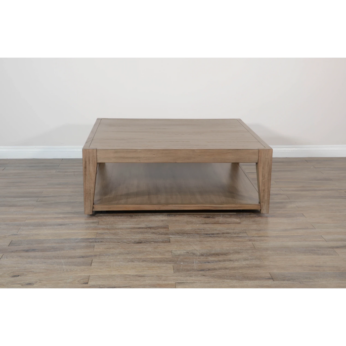 Sunny Designs Doe Valley Mahogany Wood Coffee Table with Casters in Light Brown Buckskin