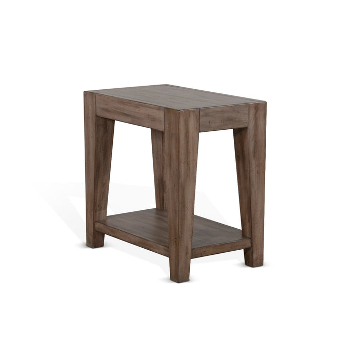 Sunny Designs Doe Valley 25" Mid-Century Wood Chair Side Table in Taupe Brown Buckskin