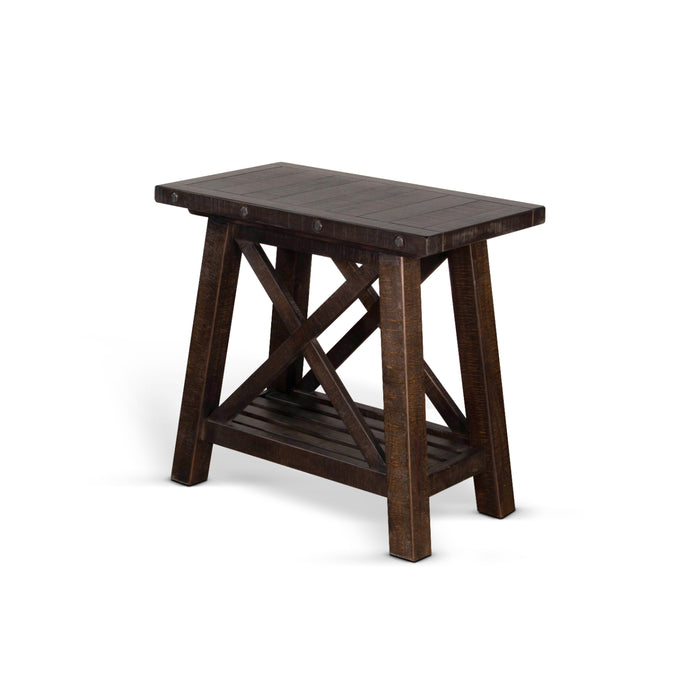 Sunny Designs Vivian 16" Farmhouse Mahogany Wood Chair Side Table in Dark Brown Raisin