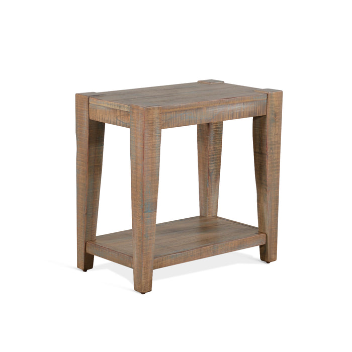 Sunny Designs 25" Modern Mindi Wood Chair Side Table in Weathered Brown