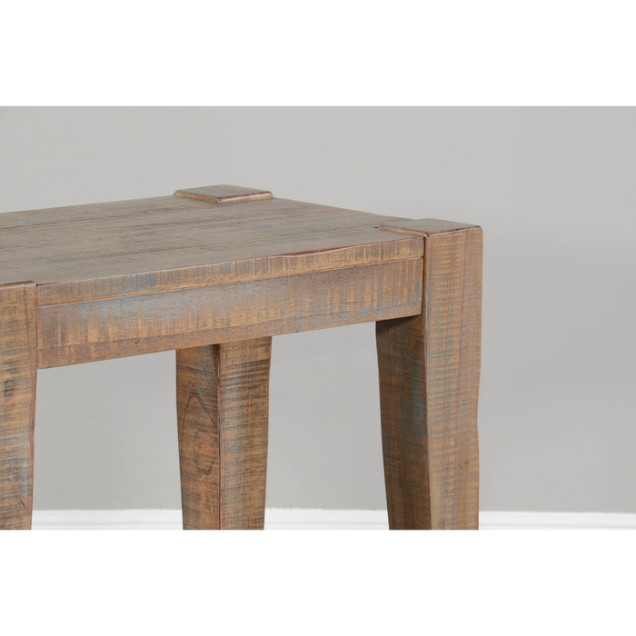 Sunny Designs 25" Modern Mindi Wood Chair Side Table in Weathered Brown