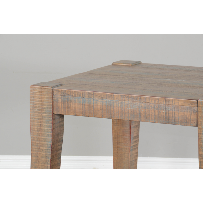 Sunny Designs 24" Modern Mindi Wood End Table in Weathered Brown