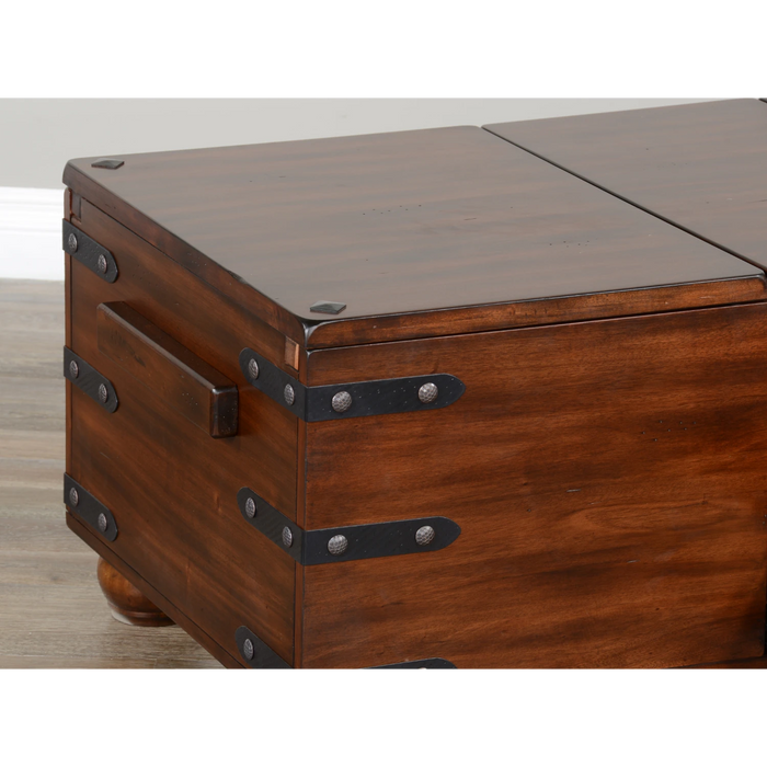 Sunny Designs Santa Fe 48" Traditional Wood Trunk Coffee Table in Dark Chocolate - Bed & Sofa Hub