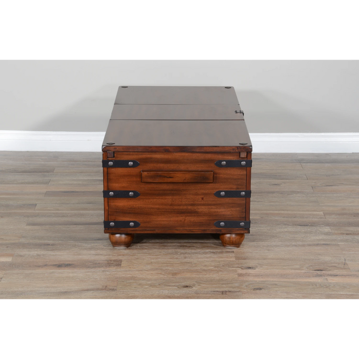 Sunny Designs Santa Fe 48" Traditional Wood Trunk Coffee Table in Dark Chocolate - Bed & Sofa Hub