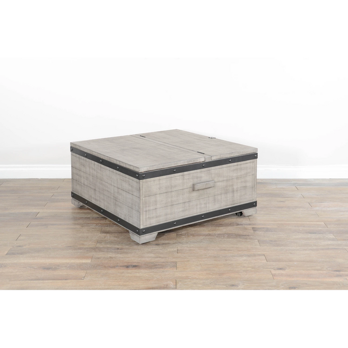 Sunny Designs Mahogany Wood Coffee Table with Lift Top and Casters - Alpine Gray - Bed & Sofa Hub