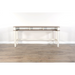 Sunny Designs Pasadena Farmhouse Mahogany Console Table in Off White/Light Brown Marble White and Buck Skin - Bed & Sofa Hub