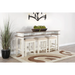 Sunny Designs Pasadena Farmhouse Mahogany Console Table in Off White/Light Brown Marble White and Buck Skin - Bed & Sofa Hub