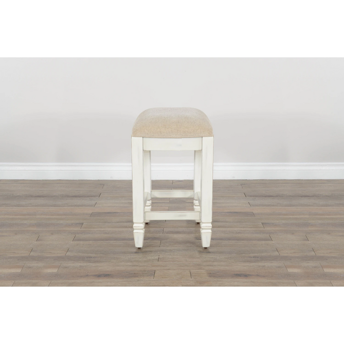 Sunny Designs Pasadena Counter Mahogany Counter Stool in Off White/Light Brown Marble White and Buck Skin - Bed & Sofa Hub