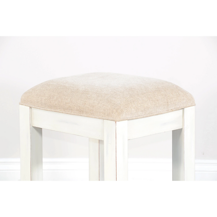 Sunny Designs Pasadena Counter Mahogany Counter Stool in Off White/Light Brown Marble White and Buck Skin - Bed & Sofa Hub