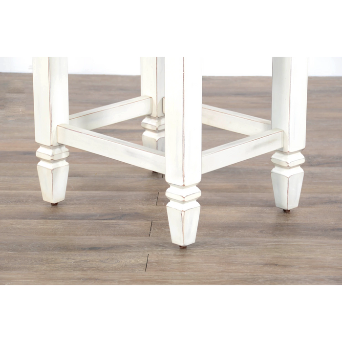 Sunny Designs Pasadena Counter Mahogany Counter Stool in Off White/Light Brown Marble White and Buck Skin - Bed & Sofa Hub