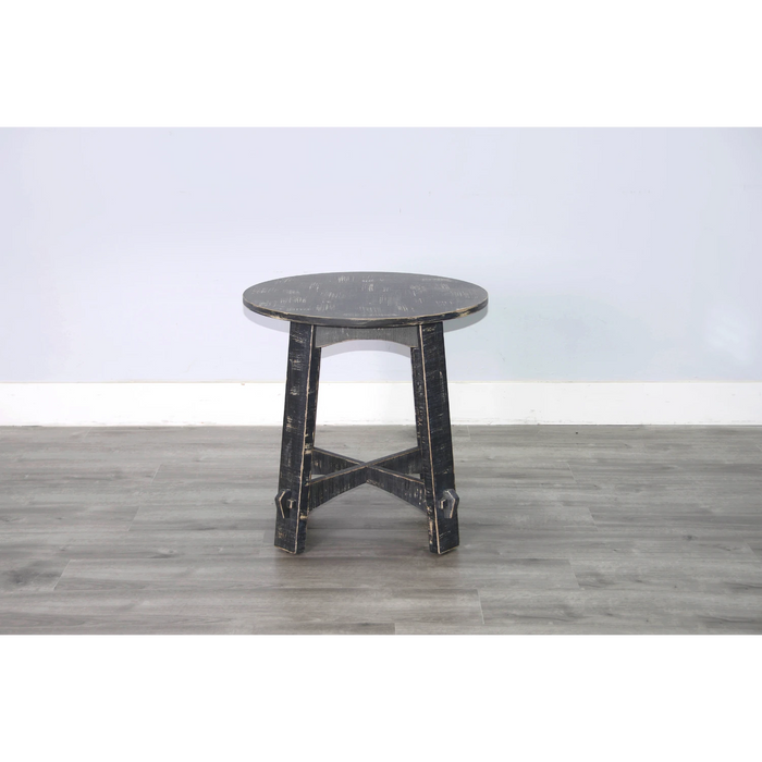 Sunny Designs Marina Farmhouse Mahogany Wood End Table in Black Sand - Bed & Sofa Hub