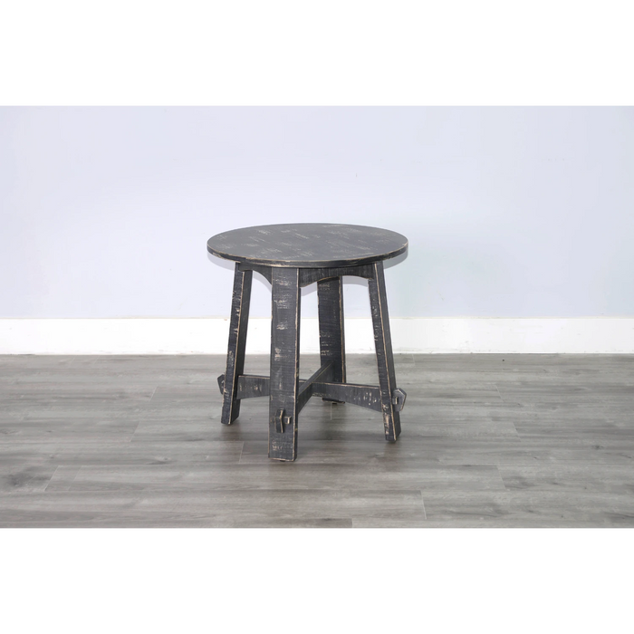 Sunny Designs Marina Farmhouse Mahogany Wood End Table in Black Sand - Bed & Sofa Hub