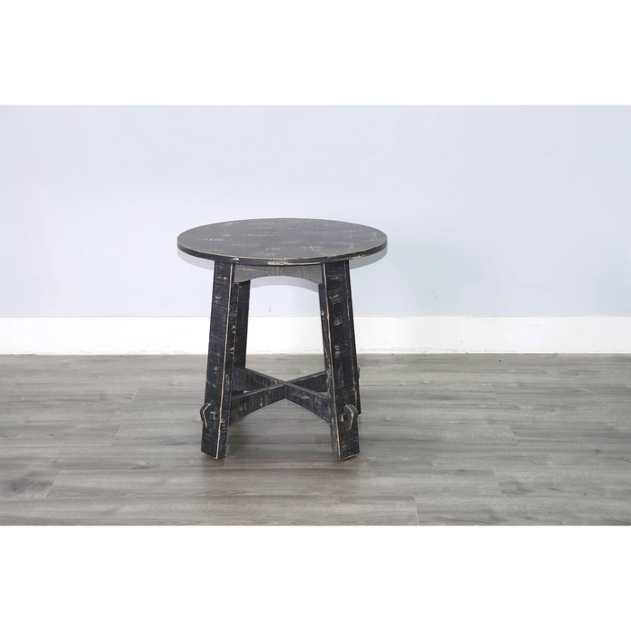 Sunny Designs Marina Farmhouse Mahogany Wood End Table in Black Sand - Bed & Sofa Hub