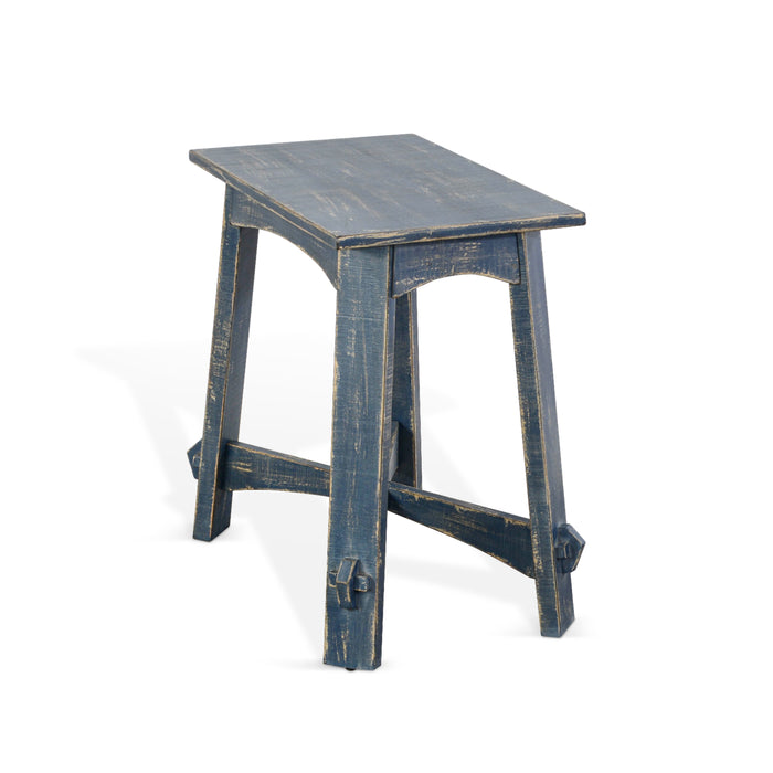 Sunny Designs Marina Farmhouse Mahogany Wood Chair Side Table in Ocean Blue