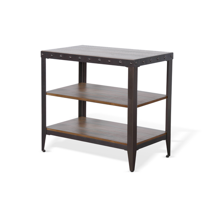 Sunny Designs San Diego Metal & Solid Wood Chair Side Table in Antique Brown