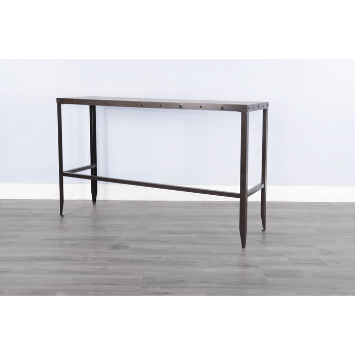 Sunny Designs San Diego Wood and Metal Sofa Bar Table Antique Brown