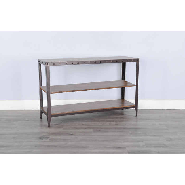 Sunny Designs San Diego Metal & Solid Wood Sofa Table in Antique Brown