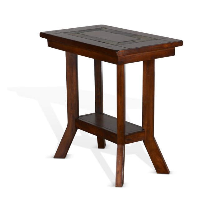 Sunny Designs Santa Fe 25" Mahogany Wood Chair Side Table in Dark Chocolate