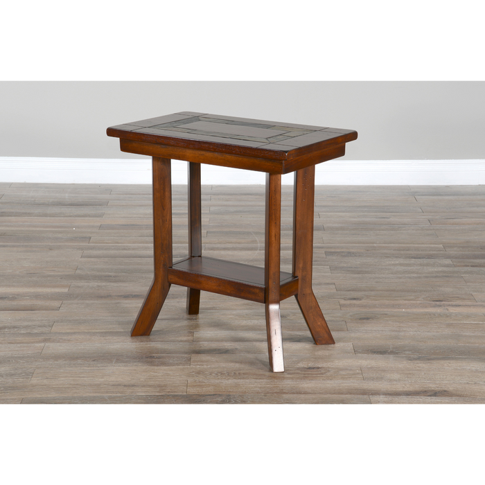 Sunny Designs Santa Fe 25" Mahogany Wood Chair Side Table in Dark Chocolate