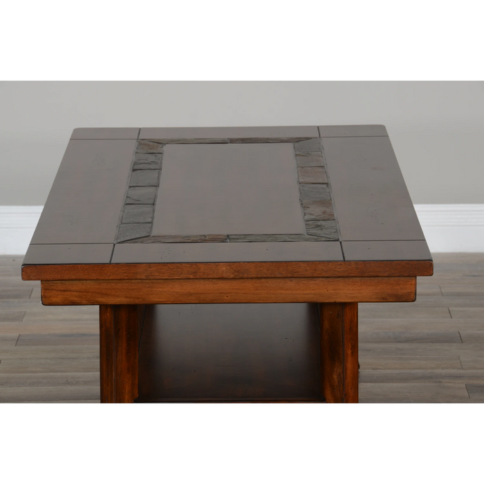 Sunny Designs Santa Fe 48.5" Traditional Wood Coffee Table in Dark Chocolate - Bed & Sofa Hub