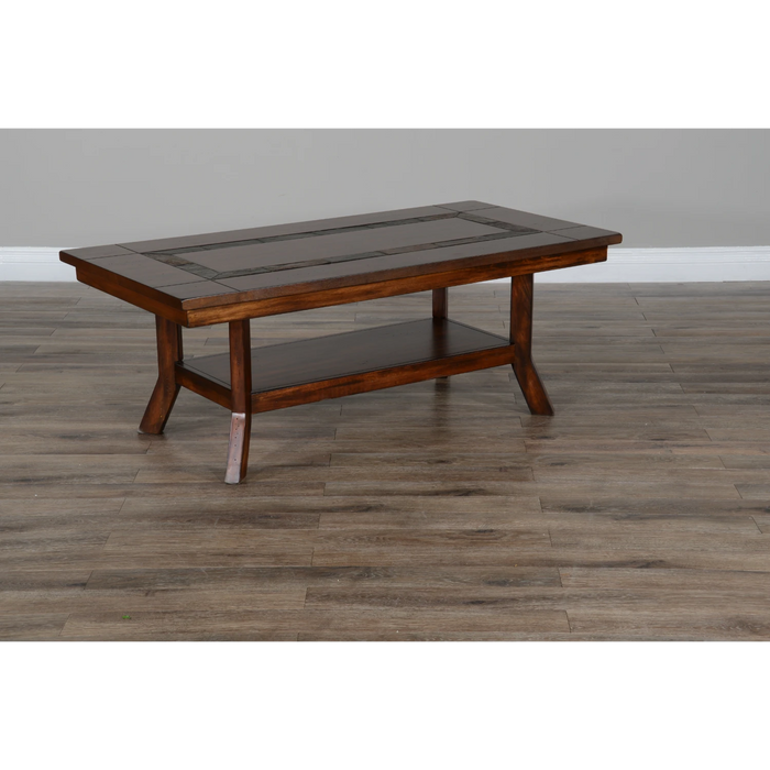 Sunny Designs Santa Fe 48.5" Traditional Wood Coffee Table in Dark Chocolate - Bed & Sofa Hub