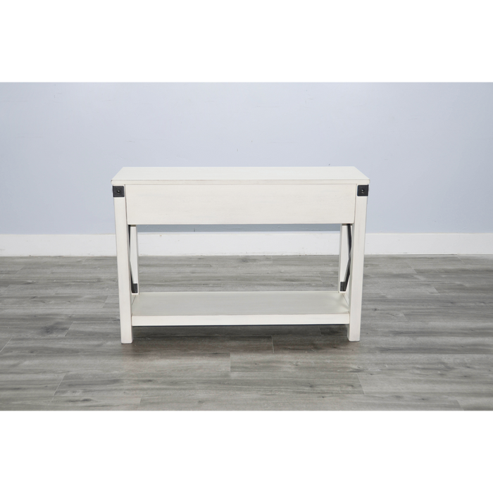 Sunny Designs Bayside Marble White Wood Sofa Table Marble White