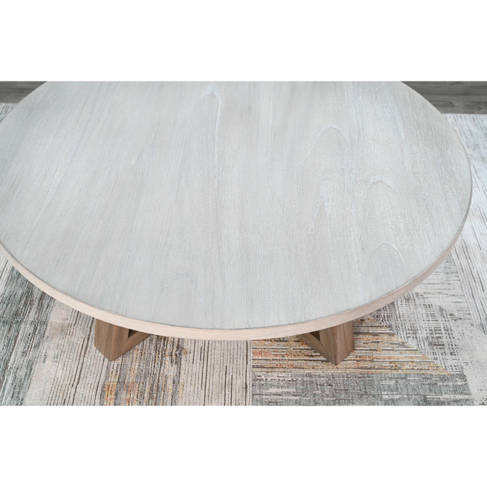 Sunny Designs Rowan Round Coffee Table Light Grey/Wheat - Bed & Sofa Hub