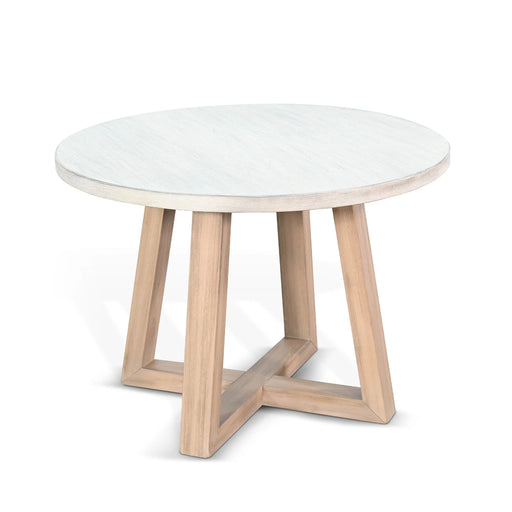 Sunny Designs Rowan Round End Table Light Grey/Wheat - Bed & Sofa Hub