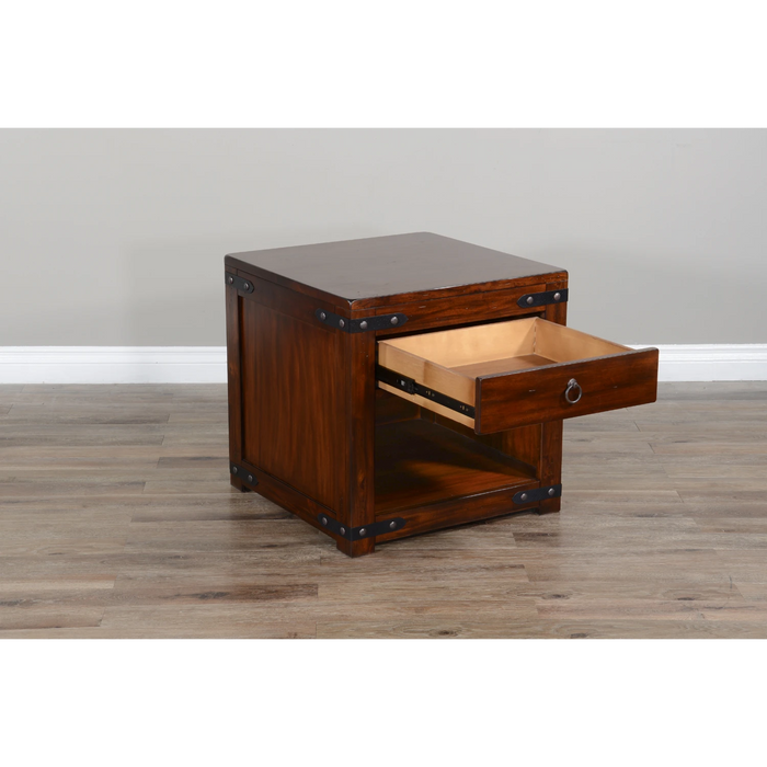 Sunny Designs Santa Fe End Table Dark Chocolate - Bed & Sofa Hub