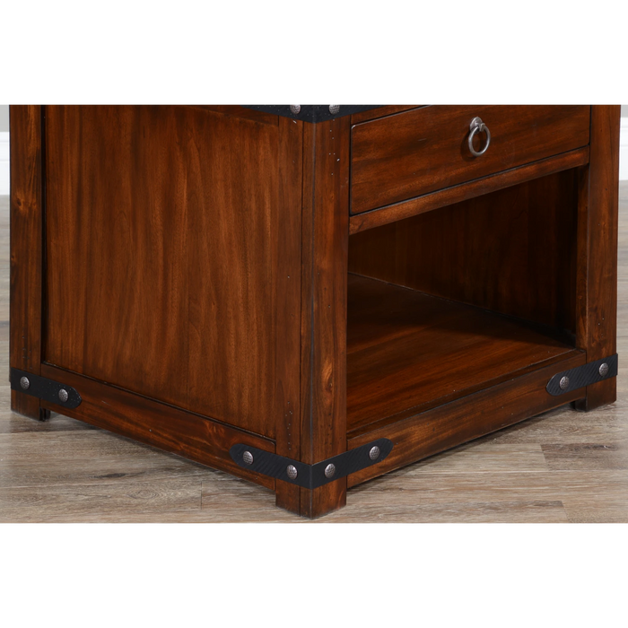 Sunny Designs Santa Fe End Table Dark Chocolate - Bed & Sofa Hub