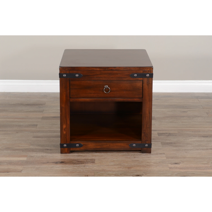 Sunny Designs Santa Fe End Table Dark Chocolate - Bed & Sofa Hub