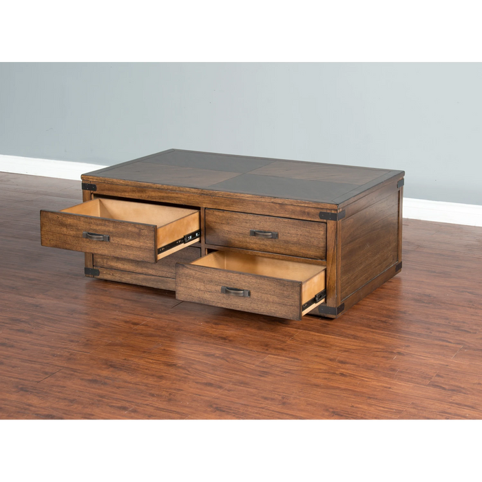 Sunny Designs Coffee Table with 4 Drawer & Caster Nature Walk - Bed & Sofa Hub