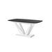 Maxima House Dining Set Feto 7 Pcs. Modern Glossy Dining Table with 2 Self-Starting Leaves Plus 6 Chairs - Bed & Sofa Hub