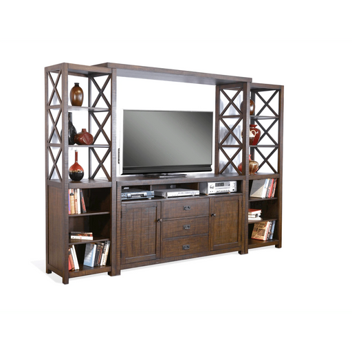 Sunny Designs Homestead Entertainment Wall (66,B,2xP) Tobacco Leaf - Bed & Sofa Hub