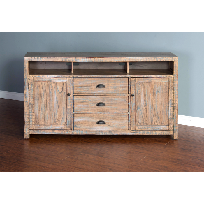 Sunny Designs  66" TV Console Weathered Brown